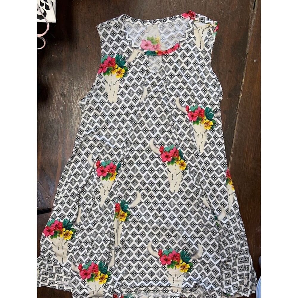 Western Floral Steerhead Dress Size Large/XL
